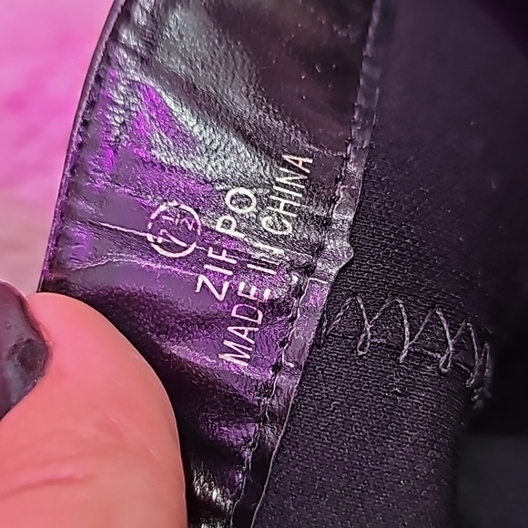 Black Boot Gold Zippers Bootie - Picture 4 of 5